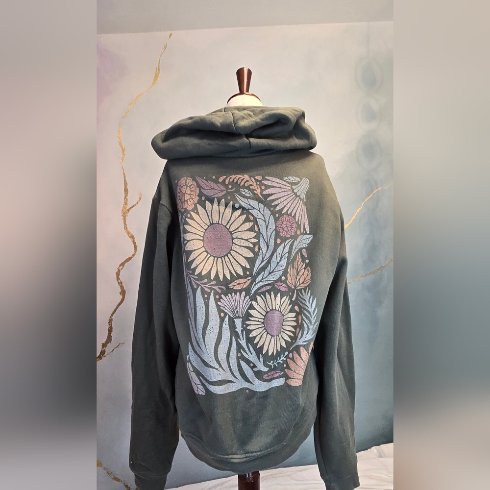 Bella Canvas It's Beautiful To Let Things Go Olive Green Hoodie *M/L/XL NWOT